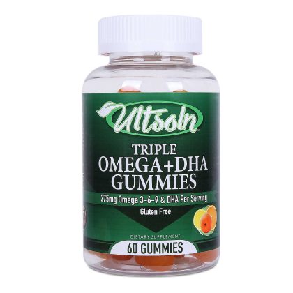 Ultsoln Triple Omega + DHA Gummies– 60 Gummies 325 mg Omega 3-6-9 & DHA